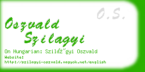 oszvald szilagyi business card